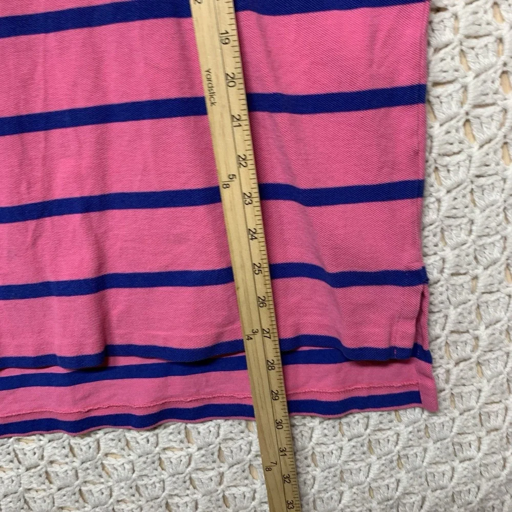 Vtg Polo Ralph Lauren Polo Shirt Men‎ XL Pink Blue Striped  Pony Long Sleeve